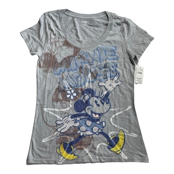 NWT Womens Small Shirt Disney Store Minnie Mouse grey t-shirt short sleeve Core‎ - Picture 11 of 11